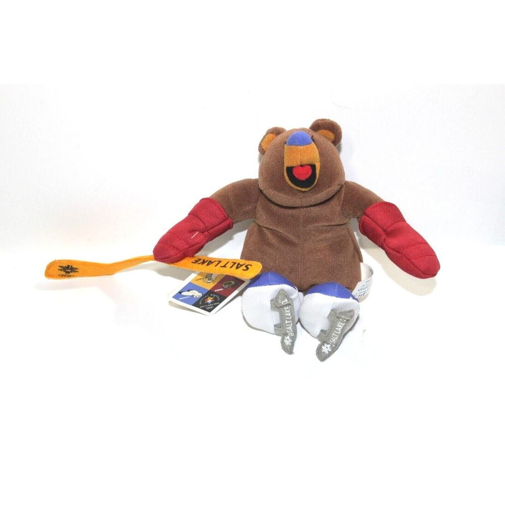 Official Mascot 2002 Olympic Salt Lake City Coal Plush Stuffed Bear Ice Hockey 9